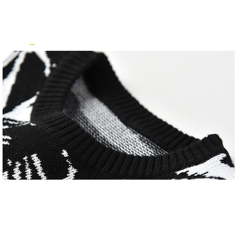 Весенне-осенний детский пуловер трикотажные изделия для мальчиков, Детский свитер Топы для детей, одежда черно-белая жаккардовая Добби с рисунком зебры для детей от 2 до 6 лет