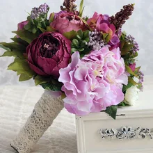 Свадебный букет s искусственный жемчуг брошь из бисера Розовый Шелковый цветок Свадебный букет невесты