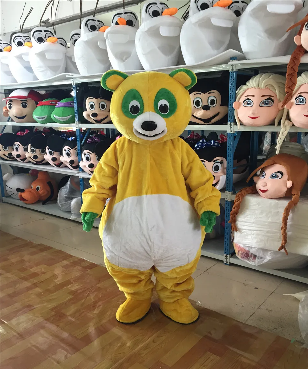 

Hot Sale Professional Mascot Costume Adult Size Fancy Dress Cute Yellow Panda Mascot Costume Free EMS