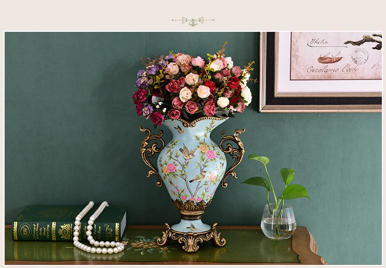 New Fashion 21 Heads Bouquet Silk Rose Artificial Flower High Quality Rose Bouquet Fake Flower Wedding Home Party Decoration 1pc