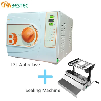 

New 12L Vacuum Steam Dental Medical Autoclave Sterilizer With Sealing Machine Free Shipping