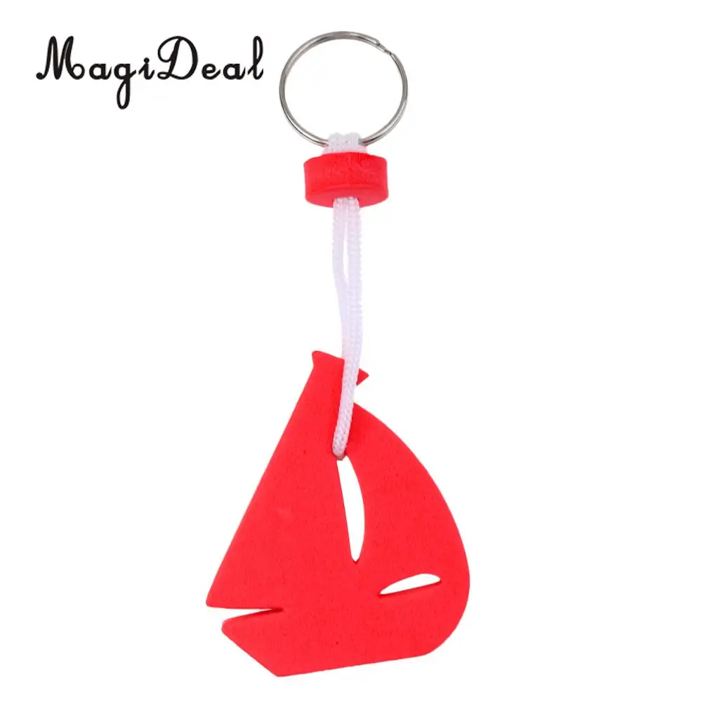 MagiDeal Yachting Boating Floating Key Chain Key Ring Keyring - Sailing Boat Orange/Yellow/Red