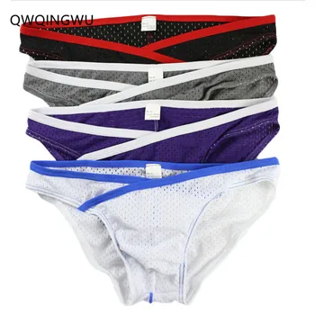 

4PCS Underwear Men calzoncillos Briefs Hombre Slips Brief Jockstrap Men's Underpants Pouch Men Sexy Low Waist Breathable Briefs