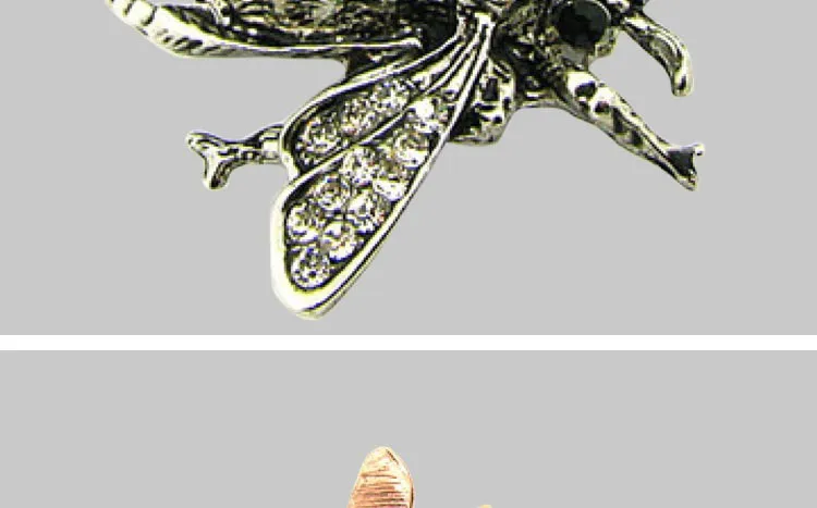 Factory Direct Men Classic insects Bee Brooch vintage Rhinestone Broach Purple Bee Brooches Hijab Pins For Women X1212