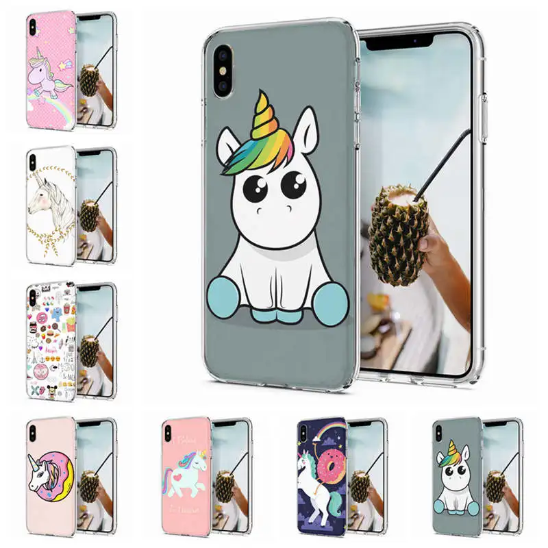Soft Phone Case For iPhone 6 7 XS Max Covers TPU Colorful Unicorn Lion Leopard Pattern Fundas X XR F044 |