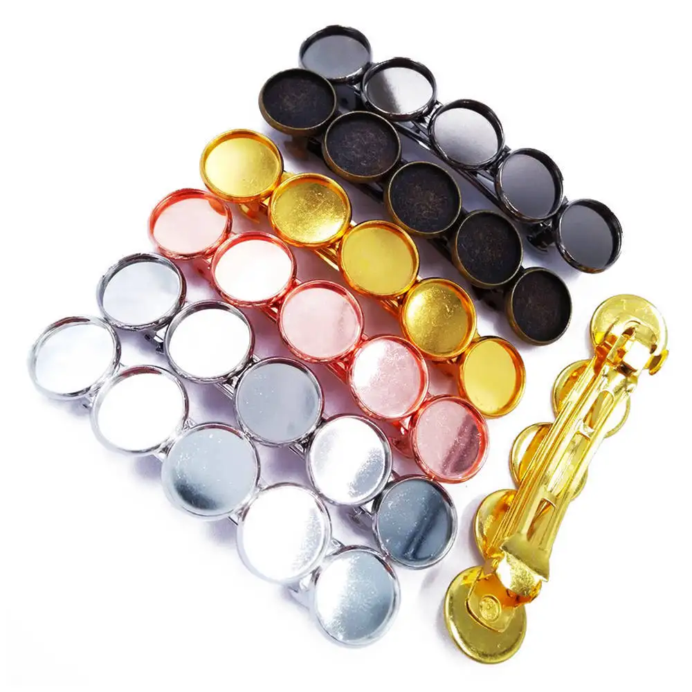

Wholesale 70pcs 14x60mm Metal Barrette Hair Clips with 12mm Bezel Blank Settings for Jewelry Making HBF07