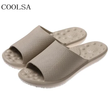 

COOLSA Men's Massage Slippers Outdoor Beach Flip Flops Male Home EVA Non-slip Bathroom Slippers Men Slides Boy's Sandals Shoes
