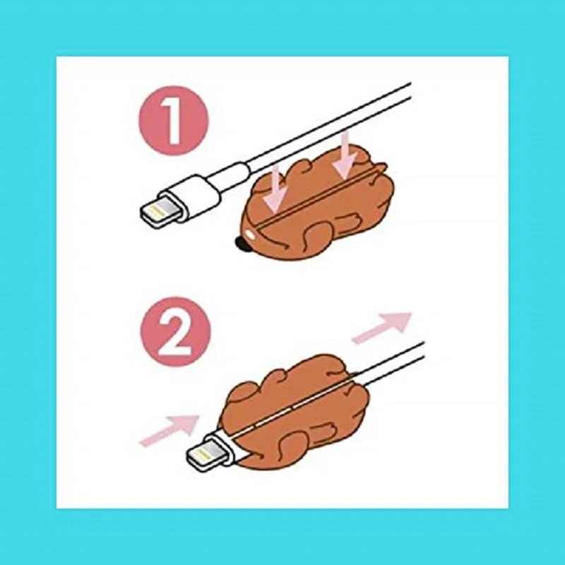 Прямая поставка мини мультяшный зарядный кабель протектор для iPhone USB