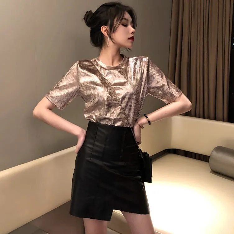 

Cheap wholesale 2019 new Spring Summer Hot selling women's fashion casual t shirt lady beautiful korean nice Tops FC179
