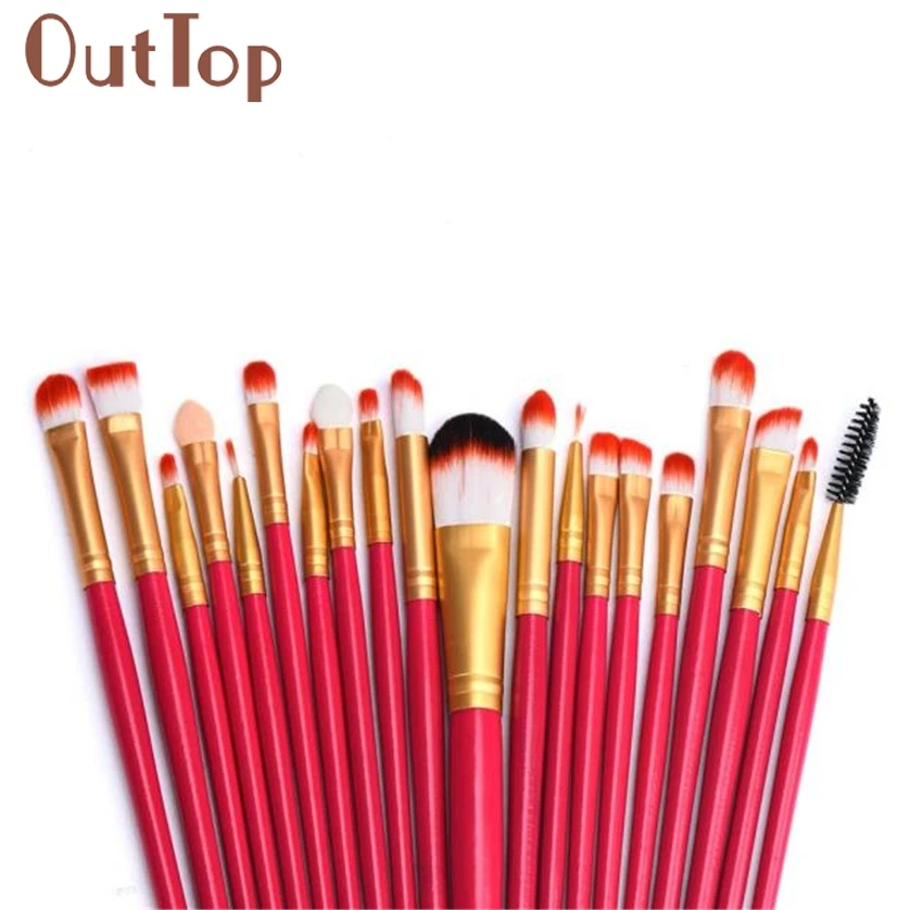 

Professional Women 20 pcs Makeup Brush Set tools Make-up Toiletry Kit Wool Make Up Brush Freeshipping F5.9