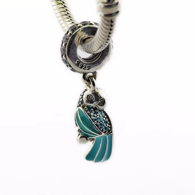 2016 Summer new tropical parrot pendant charm Beads Fits Pandora Charms