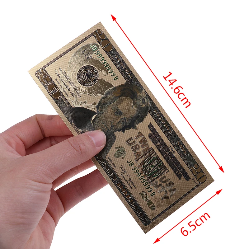 7 шт./компл. 24K позолоченный сувенир домашнее украшение реалистичные купюр долларов Античная покрытием высокое качество памятные заметки