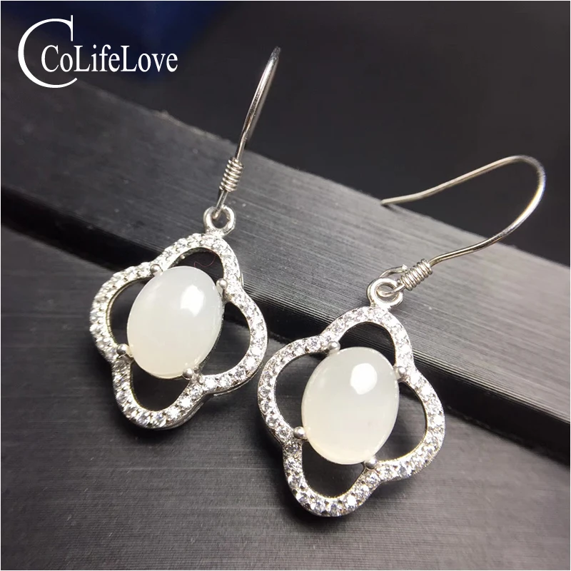 Us 25 93 35 Off Elegant White Jade Drop Earrings For Evening Party 7 Mm 9 Milk Solid 925 Sterling Silver Jewelry In Us 25 93 35 Off Elegant White Jade Drop Earrings For Evening Party 7 Mm 9 Milk Solid 925 Sterling Silver Jewelry In