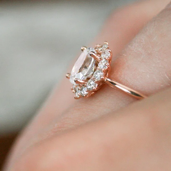 Европейские красивые кольца с покрытием из розового золота, новые кольца с опалом в форме яйца, высокое качество, роскошные винтажные Ретро кольца, аксессуары