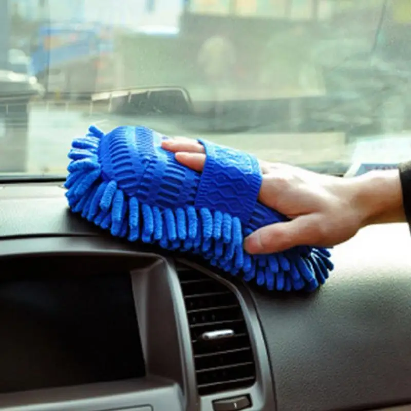 2 в 1 перчатки для мытья автомобиля губка для чистки автомобиля Коралловая форма тончайшего волокна Синель губка для мытья автомобиля