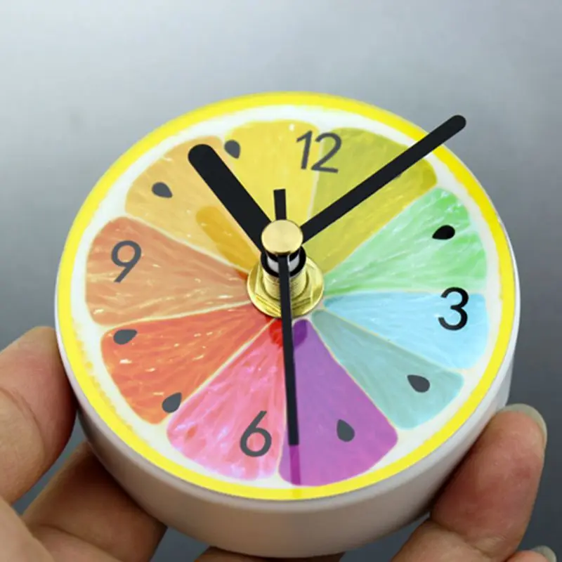 

Unique Lemon Pattern Kitchen Refrigerator Fridge Magnet Portable Wall Clock Arabic Numeral Magmatic Clock Home Decoration