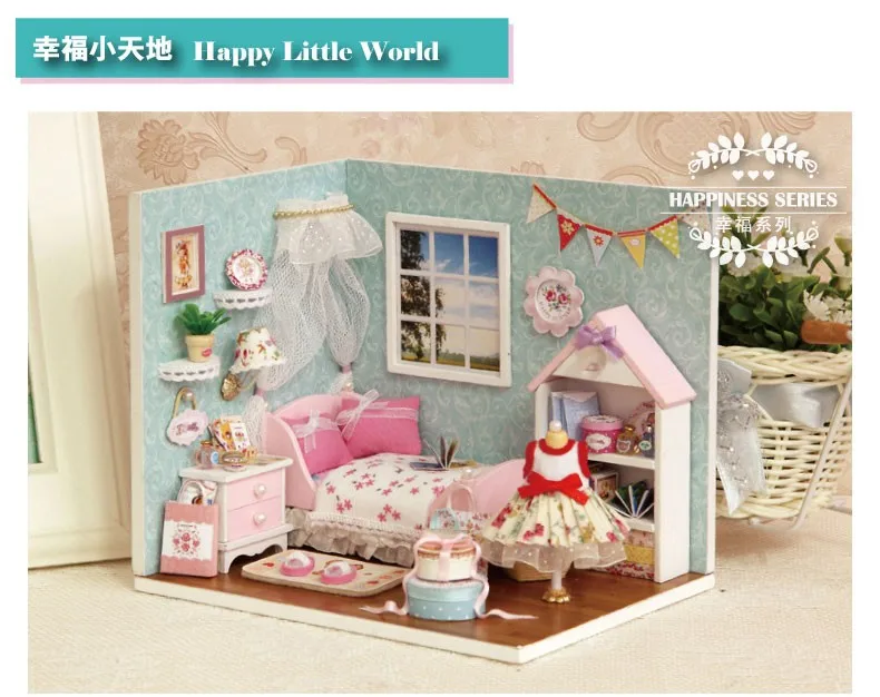 Кукольный дом Кукольный домик комната Diy игрушечный дом набор Миниатюрный Кукольный дом освещение миниатюрный кукольный домик сборка ручной работы дом игрушка