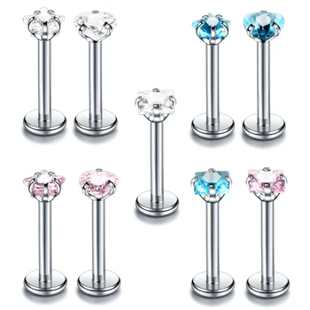 

1PC Stainless Steel Internally Thread Labret Piercing Lip Stud Tragus Helix Cartilage Piercing Orelha Earrings Body Jewelry