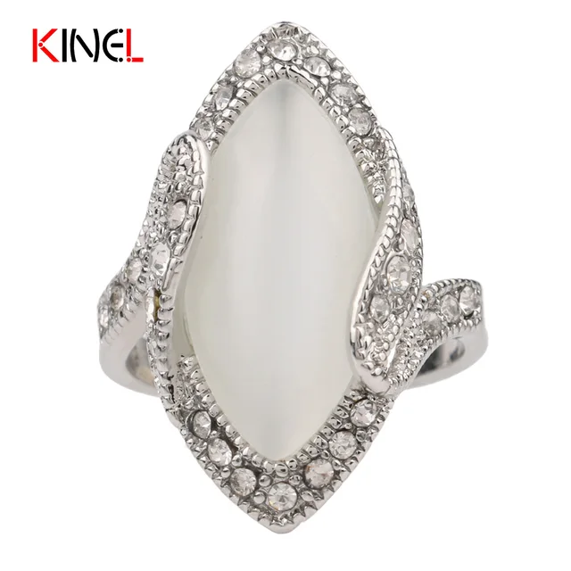 Bohemia Fashion oval Big Opal ring For Women Plated Silver Cheap Promise Jewelry Bohemia Fashion oval Big Opal ring For Women Plated Silver Cheap Promise Jewelry