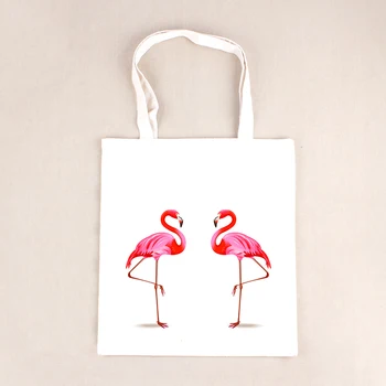 

Fashion Flamingo Women's Handbag Girl Tote Bag Lady Canvas Shoulder Bag Female Large Capacity Beach Bag BB252