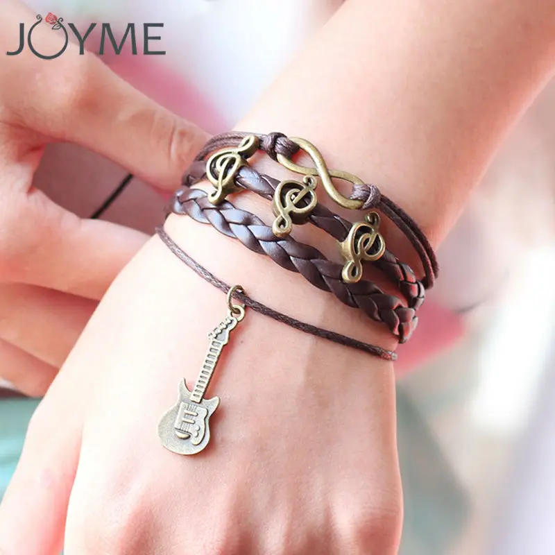 Music Notation Bracelet For Men Women Rock Punk Vintage Adjustable