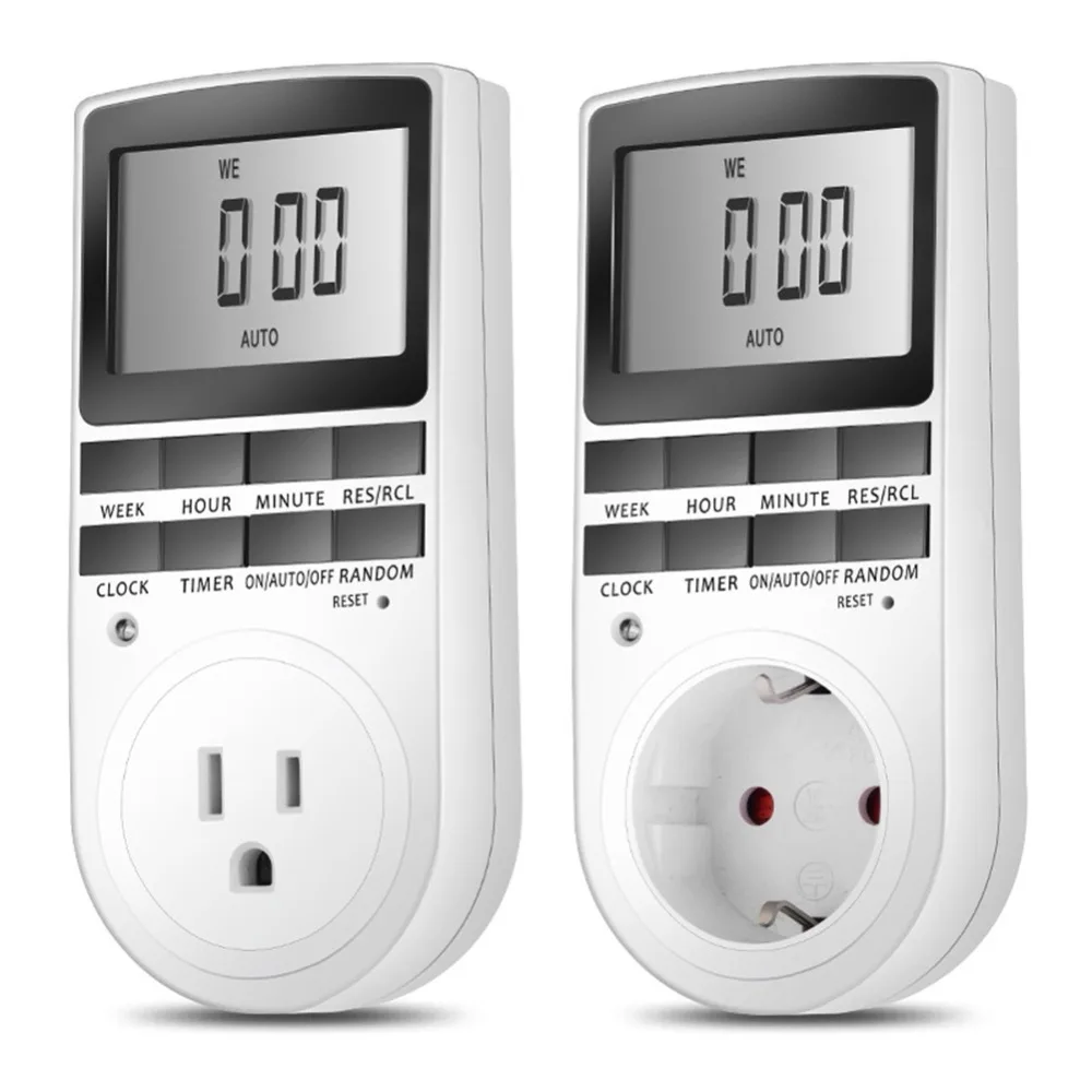 Portable Plug in Digital Timer 24h 7day Week with LCD Display for Indoor Appliance Lights/TV/PC