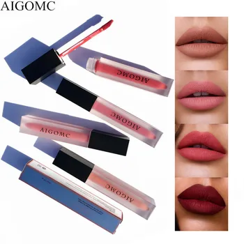 

AIGOMC Brand Liquid Lipstick Set Waterproof lip gloss Makeup Nude Long Lasting Matte lipstick Cosmetic