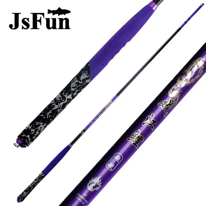 

JSFUN Taiwan Fishing Rod 3.6 4.5 5.4 6.3 7.2M Eva/Metal Handle Hand Rod Carbon Telescopic Pole Superhard Fishing Tackle fg1012