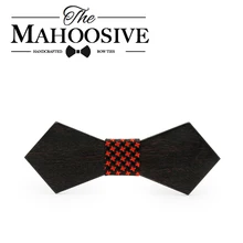 Mahoosion твердый деревянный галстук мужские свадебные костюмы деревянный галстук-бабочка