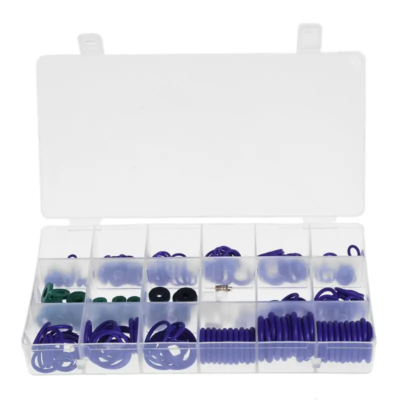 

225 Pcs Kit Air Conditioning Rubber O Rings Seal Nitrile Rubber Car Auto Repair Tools Air Conditioning Refrigerant Ring