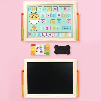 

Wonderful Double-sided Alphanumeric Building Blocks Spelling Learning Wooden Drawing Board Alphabet Number Building Blocks