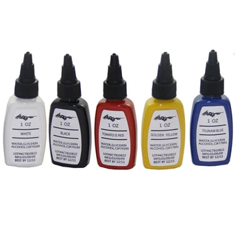 

5pcs permanent makeup pigment ink 30ml(1OZ) tattoo paint 5colors tattoo ink kit