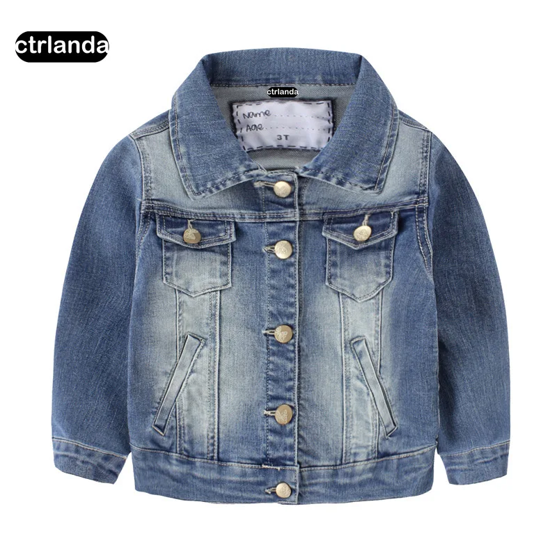children boy jeans jacket coat kids cotton denim outerwear children