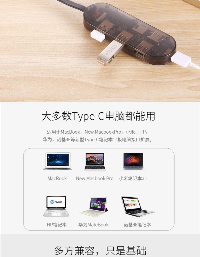 Тип-c для высокой четкости HDMI+ USB3.0 зарядка карт семь в одном конвертер usb-C многофункциональная док-станция