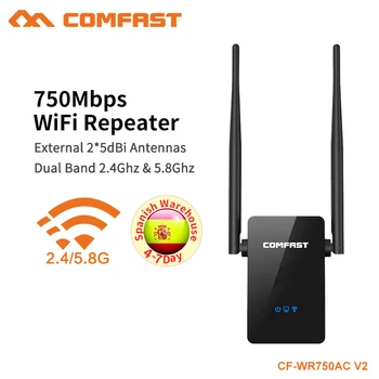 

COMFAST 750Mbps WIFI Extender Repeater 2.4G/5.8G wifi wireless router signal amplifierRoteador Router CF-WR750AC-V2 Spain Stocks