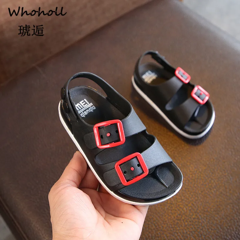 

Whoholl 2019 Summer Boys Sandals High Quality Patent Leather Beach Sandals Open Toe Children Shoes Outdoor Kids Slippers Sandals