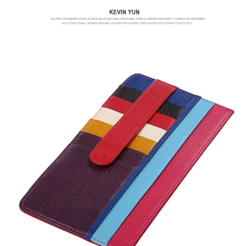 Кевин Юн дизайнерский бренд натуральная кожа Женский держатель для карт из кусков кожаный чехол для кредитных карт кошелек