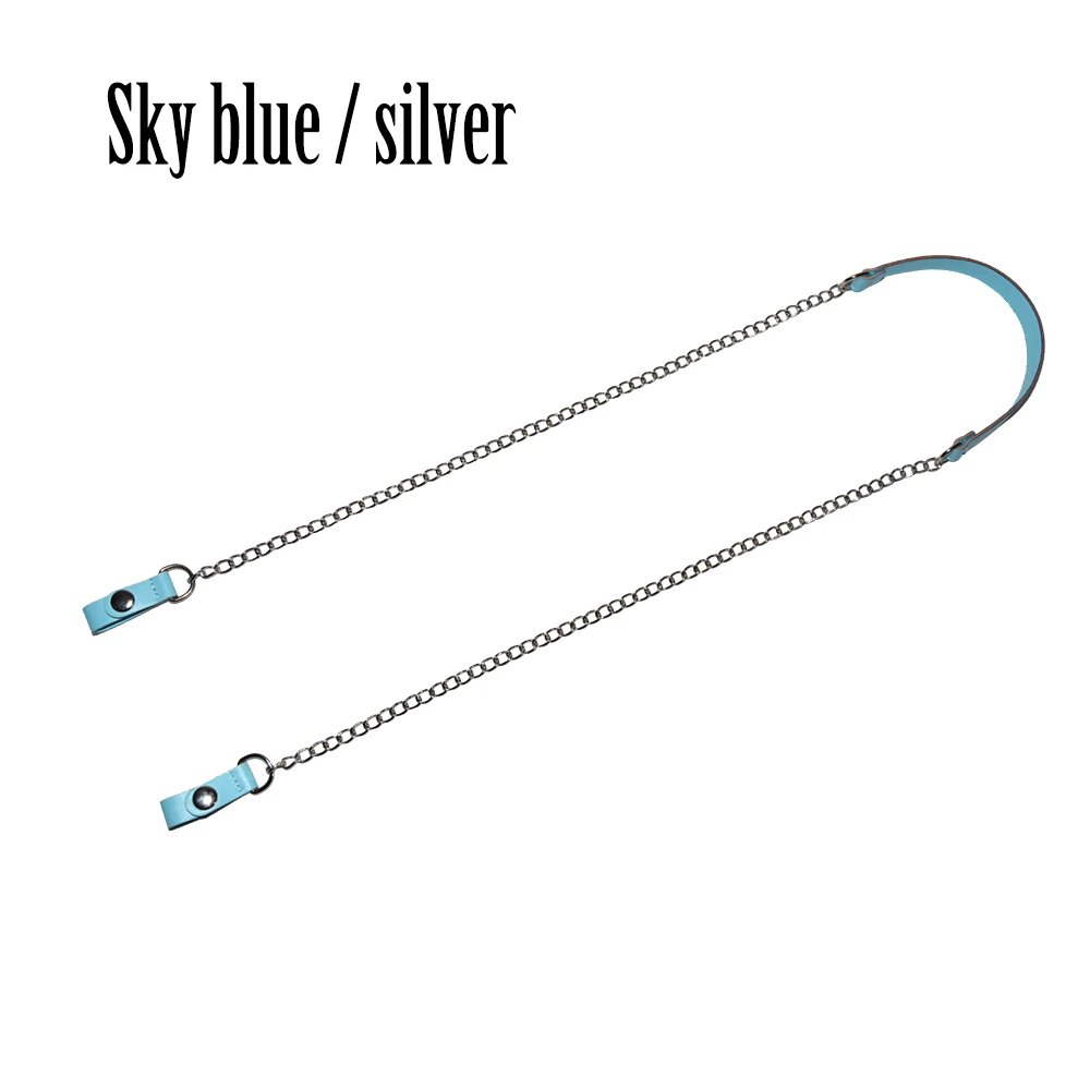 Tanqu длинный металлический D Пряжка Кожа PU Зажим закрытие плеча цепь ремень для Obag O сумка карман сумочка - Цвет: sky blue silver