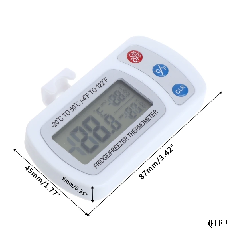 

Waterproof Fridge Refrigerator LCD Thermometer Freezer with Hanging Hook Stand Mar28
