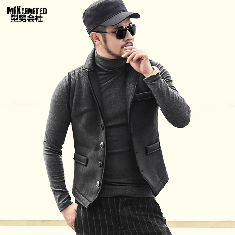 

Thick Warm Retro Men's Faux Fur Winter Casual Vest Metrosexual Men Solid New Brand European Style Single Breasted Waistcoat M236