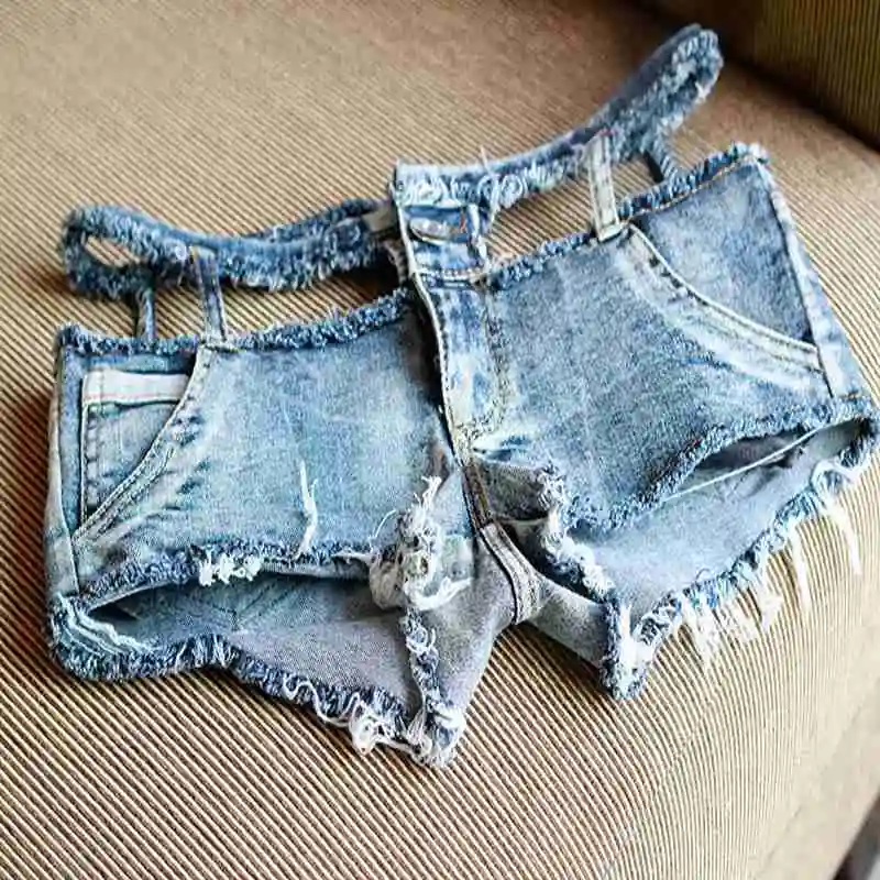 2018 Hot Sexy High Cut Booty Jeans Hotpants Denim Shorts Cheeky Micro 