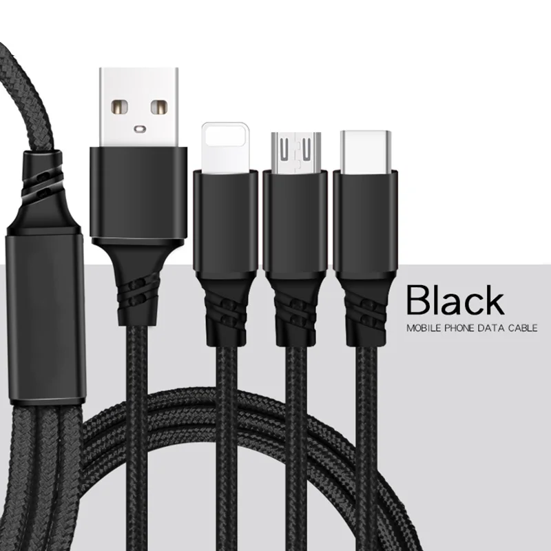 3в1 2в1 USB кабель для iPhone X 8 7 6 Micro usb type C кабель для samsung S9 S8 Быстрая зарядка кабель 3A зарядное устройство короткий длинный шнур