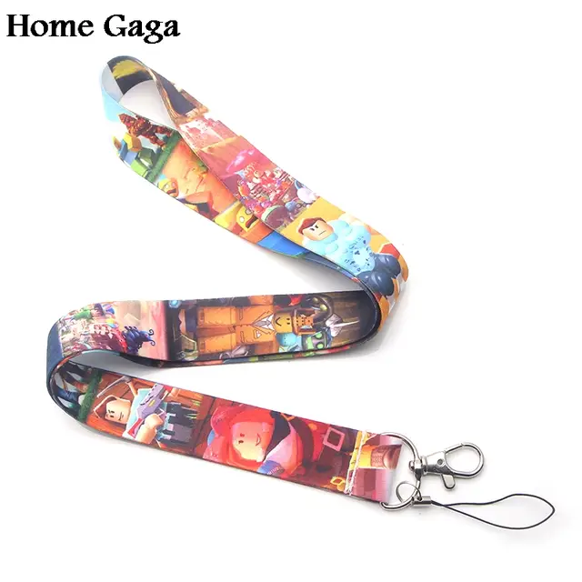Us 194 35 Offhomegaga Roblox Game Cartoon Keychain Lanyard Webbing Ribbon Neck Strap Fabric Badge Phone Holder Necklace Accessory D1685 In Webbing - 