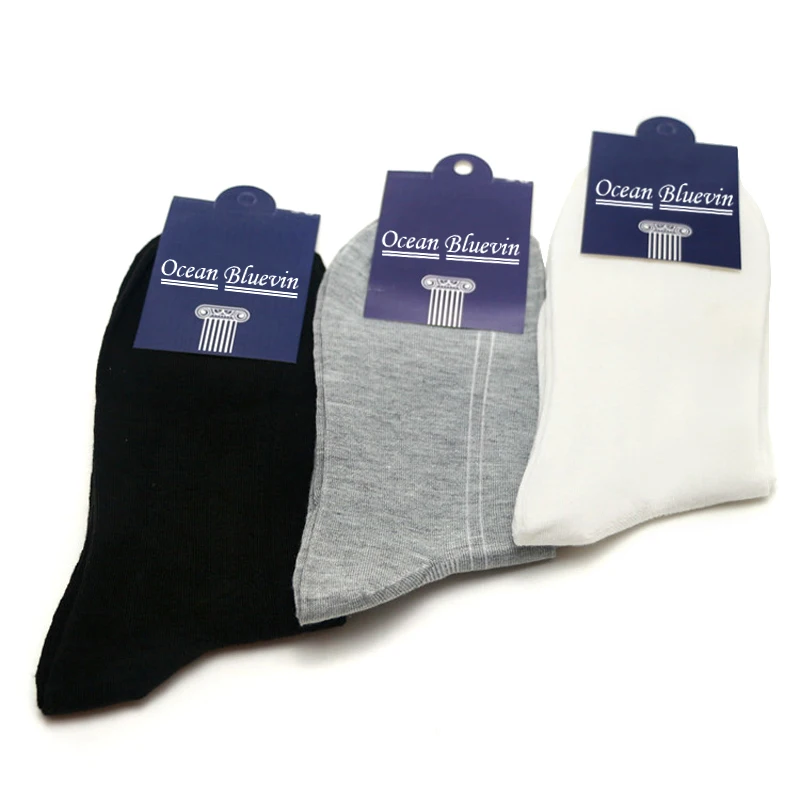 Ocean Bluevin Autumn Winter Warm Men's Cotton Socks Wholesale Sales New Design Middle Long Solid Colors Quality Comfortable Sock | Мужская