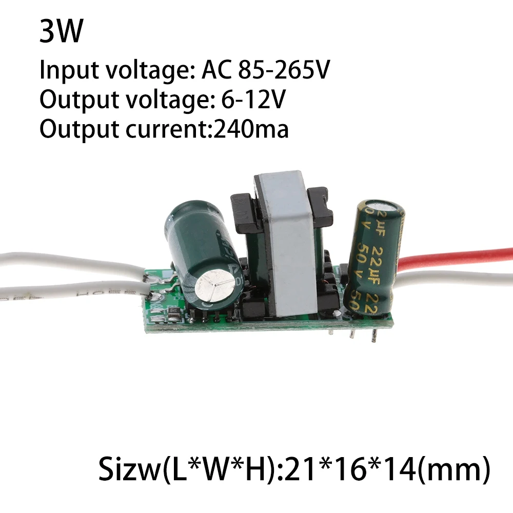 1 шт. 3-24 Вт Светодиодный драйвер вход AC110V 220 в источник питания встроенный постоянный ток 240 мА Трансформаторы освещения для DIY светодиодный лампы - Цвет: 3W