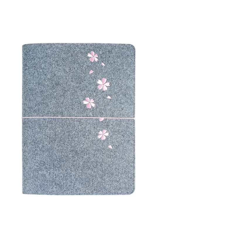 Cherry Bandage Gray Фетровая Обложка для ноутбука офисная тетрадь B5 большой блокнот планировщик ежедневных заметок многоразовые блокноты бизнес Канцтовары на заказ - Цвет: Cherry Bandage Gray