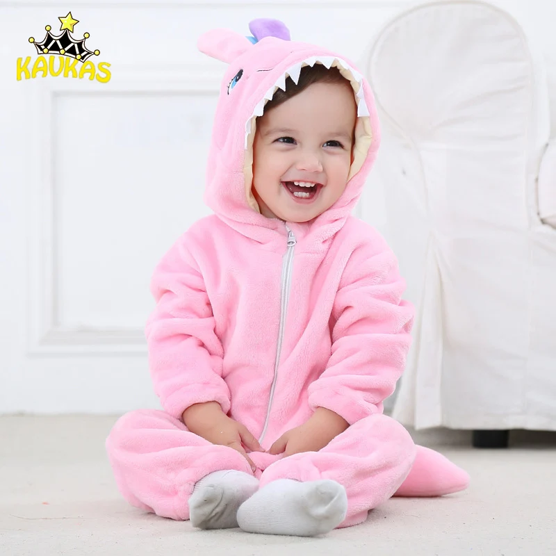 KAVKAS Baby Rompers Girls Boys Clothes Newborn Baby Cartoon Pajamas Warm Winter Animal Pajamas Bebes Roupas De Animais Clothes