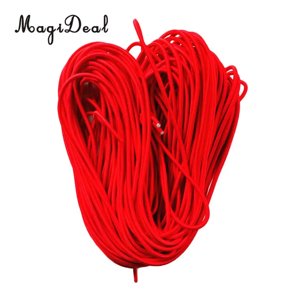MagiDeal High Strength 5mm Red Elastic Rubber Bungee Rope Shock Cord Tie Down Boats Trailers for Boats Kayaks Canoe Surf Board