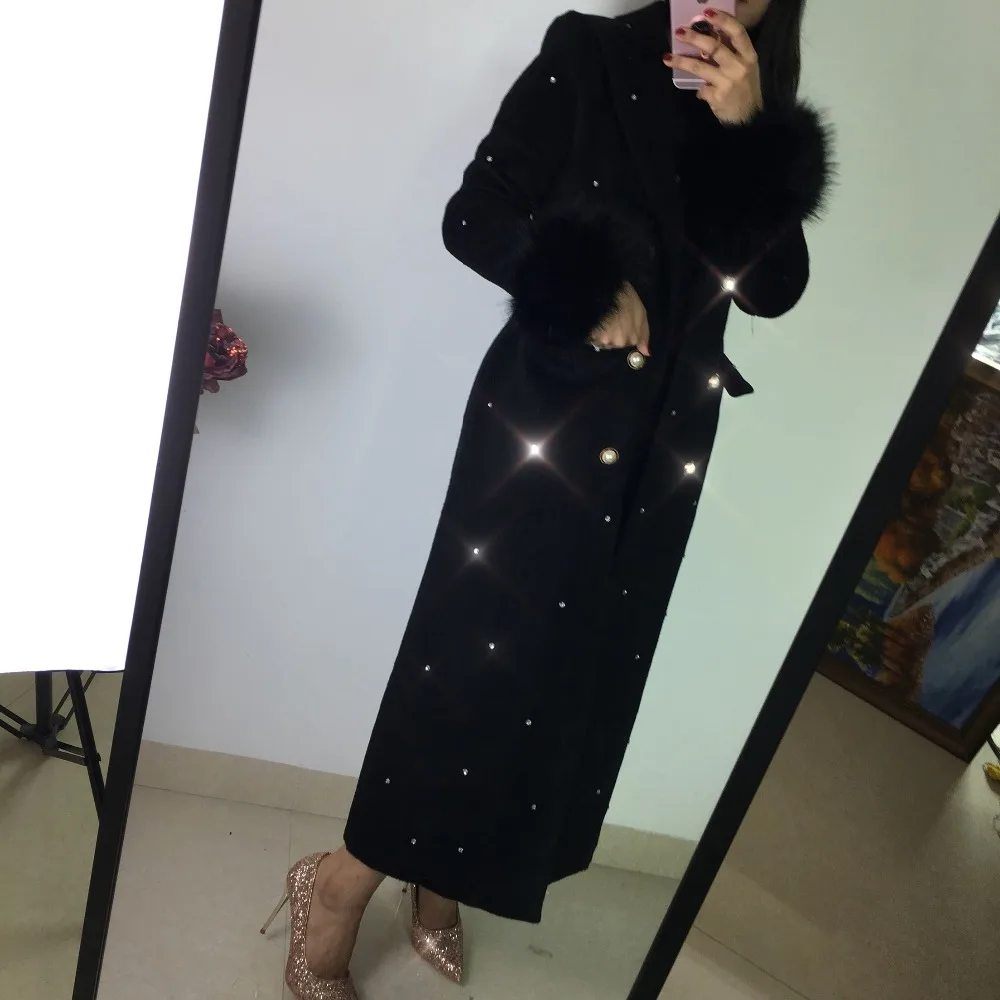 Зимнее толстое высококачественное роскошное Женское шерстяное пальто с ...