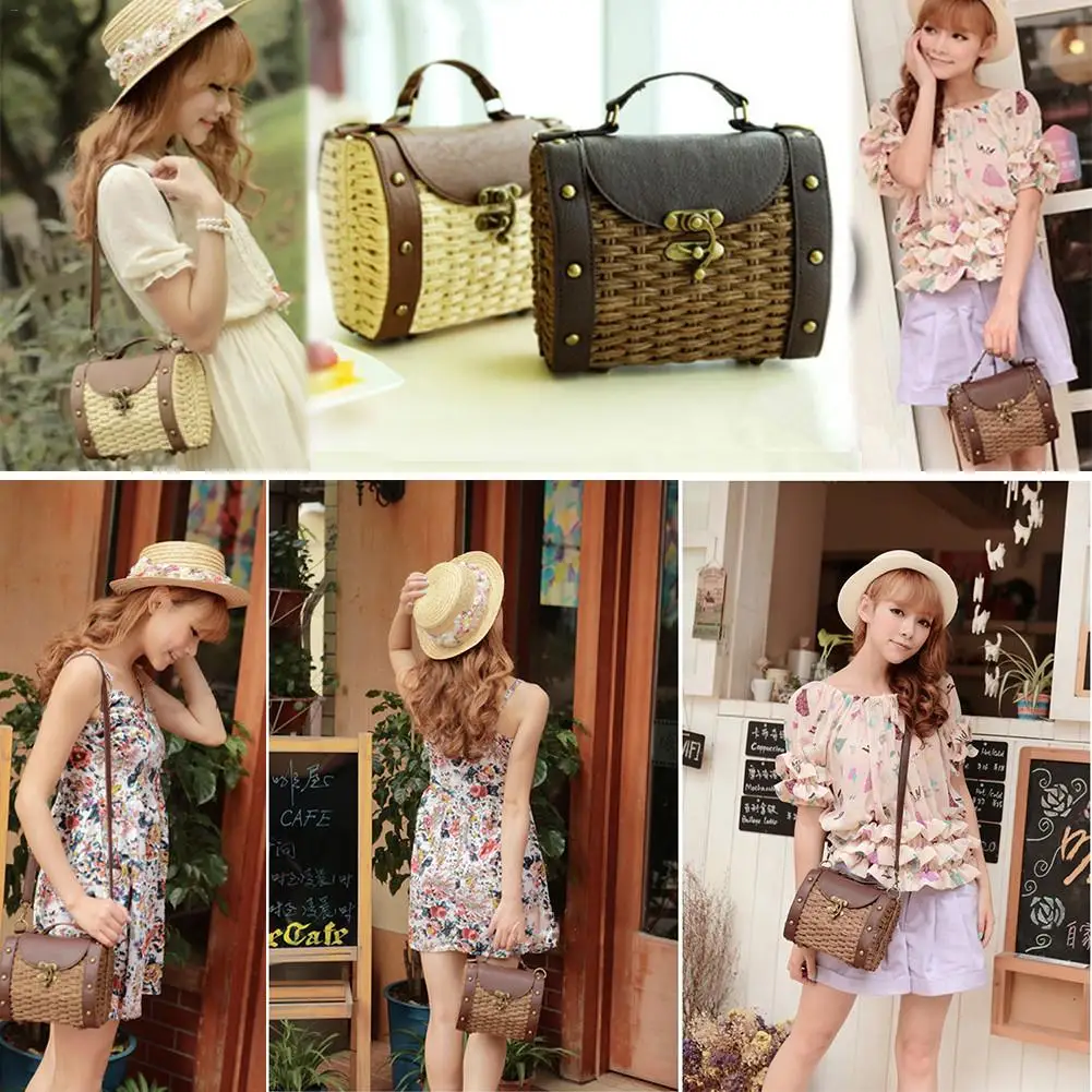 الرجعية الرافعة حقيبة الروطان المنسوجة رفرف حقيبة الشاطئ Crossbody حقيبة الأزياء اليدوية الطبيعي بسيط تخزين Shouder على حقيبة اليد للسيدات الرجعية الرافعة حقيبة الروطان المنسوجة رفرف حقيبة الشاطئ Crossbody حقيبة الأزياء اليدوية الطبيعي بسيط تخزين Shouder على حقيبة اليد للسيدات